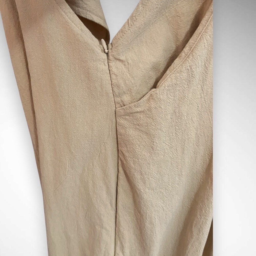 Women's Khaki Wide-Leg Relaxed Fit Jumpsuit Overalls With Adjustable Straps NWOT - Picture 6 of 8